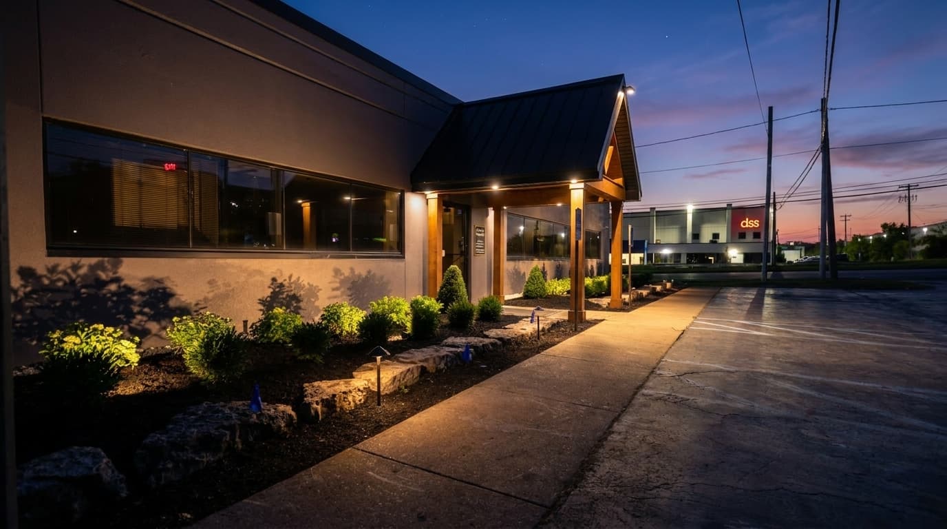 Commercial landscape lighting — project 6