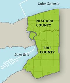 Erie & Niagara County map